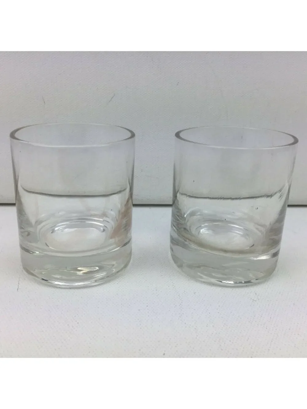 Clear Glass Candle Holders Pair 2.5